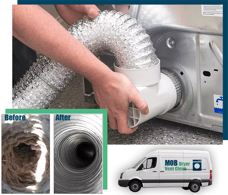 MOB Dryer Vent Clean - Before and After